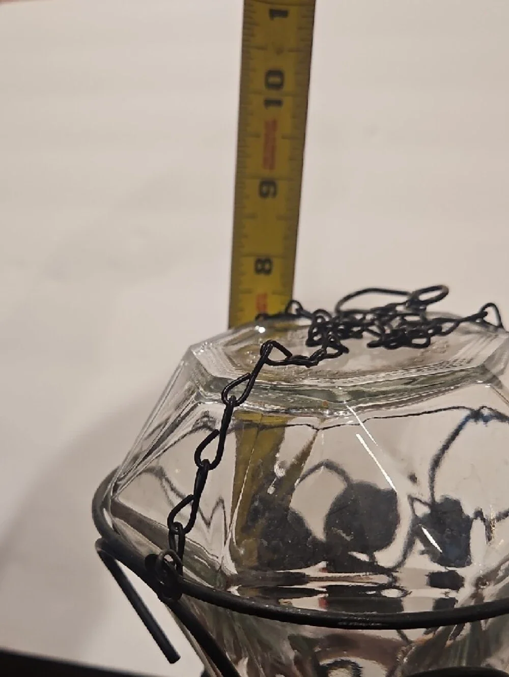 Vinrage Decorative Glass and Metal Hummingbird Feeder